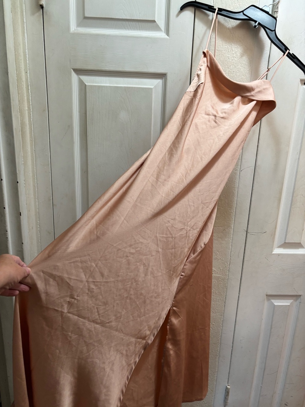 ASTR Satin Slip Dress in Blush Pink